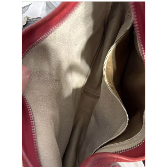 Classic Tote Bag Bordeaux Red Leather Shoulder Purse French Custom Gold Accent - Picture 15 of 16